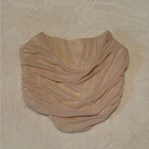 SHEIN Nude Ruched Crop Top